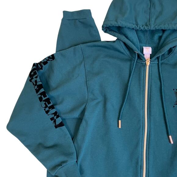 Savage X Fenty Sz S Forever Showgirl Hooded Jumpsuit in Green Light Flaw - Picture 5 of 16